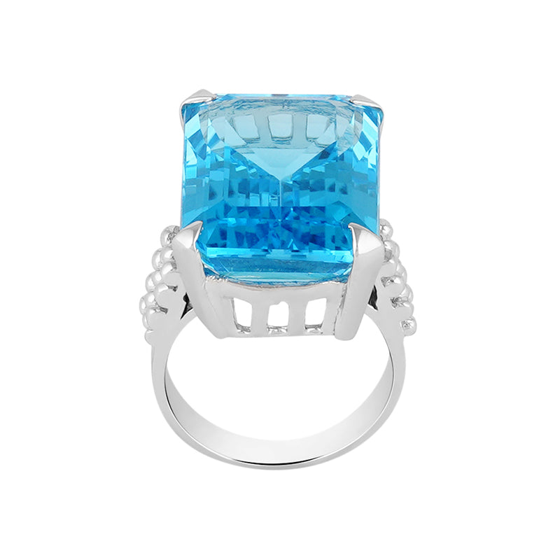 Blue Topaz Ring in Sterling Silver