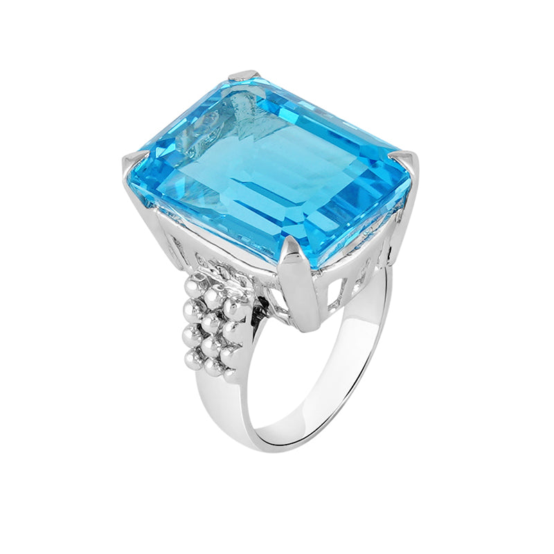 Blue Topaz Ring in Sterling Silver