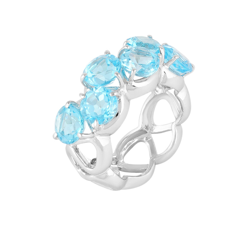 Blue Topaz Ring in Sterling Silver