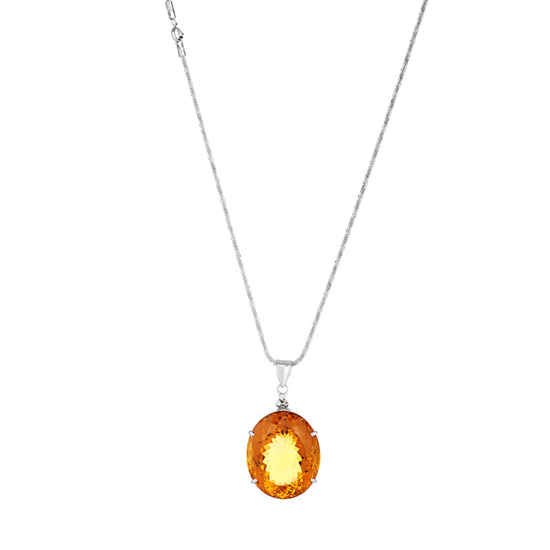 Sterling Silver Brown Topaz Pendant