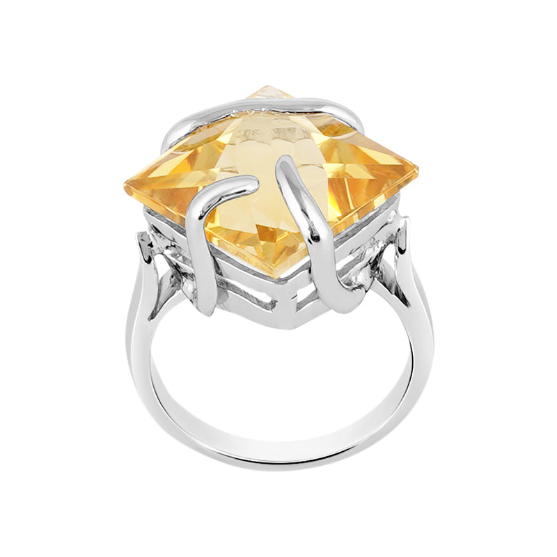 Golden Topaz Ring in Sterling Silver