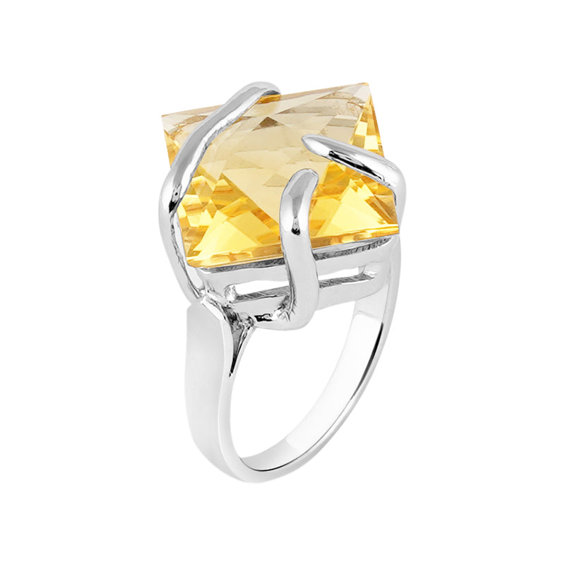 Golden Topaz Ring in Sterling Silver