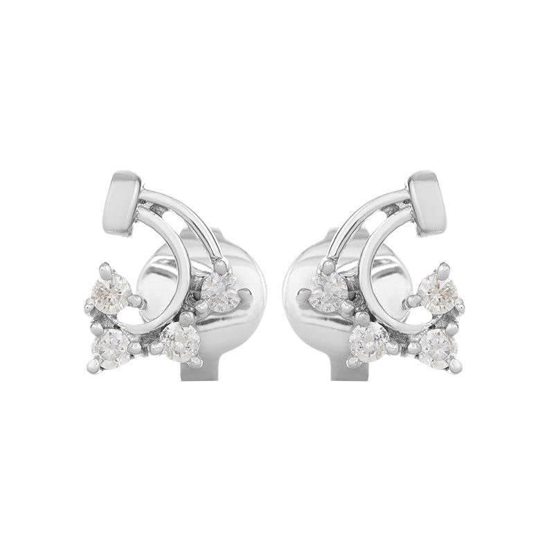 Sterling Silver Diamonds Stud