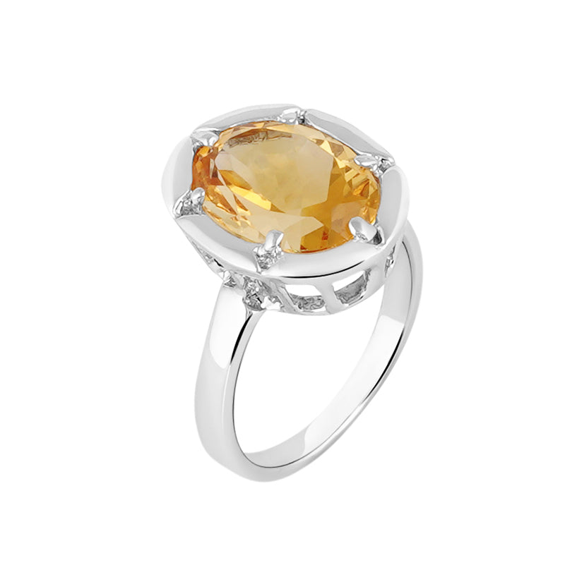 Golden Topaz Ring in Sterling Silver