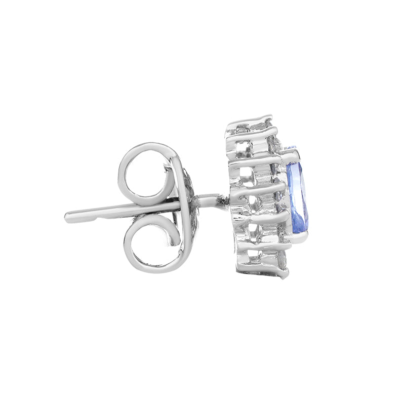 Sterling Silver Tanzanite & Diamond Stud