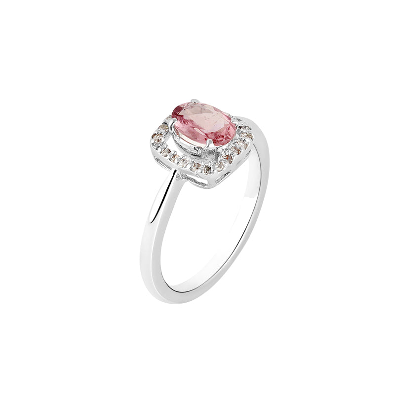 Tourmaline & Diamond Ring in Sterling Silver