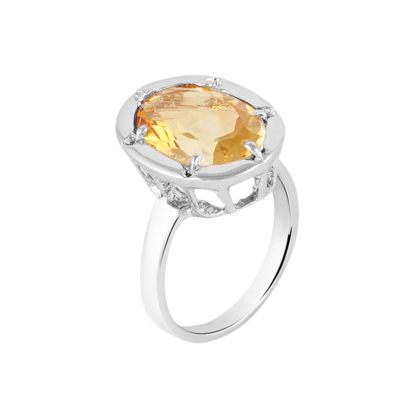 Golden Topaz Ring in Sterling Silver