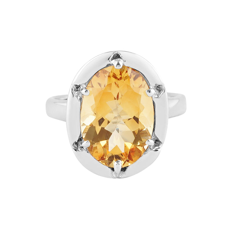 Golden Topaz Ring in Sterling Silver