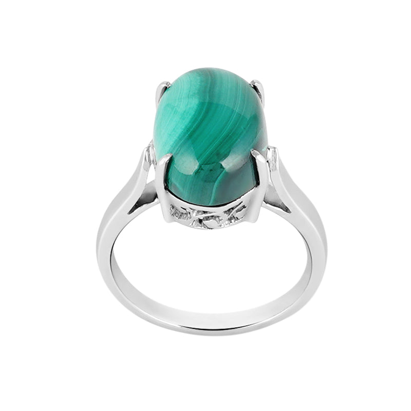 Malachite Ring in Sterling Silver