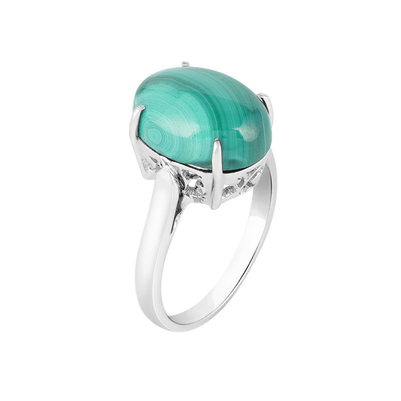 Malachite Ring in Sterling Silver