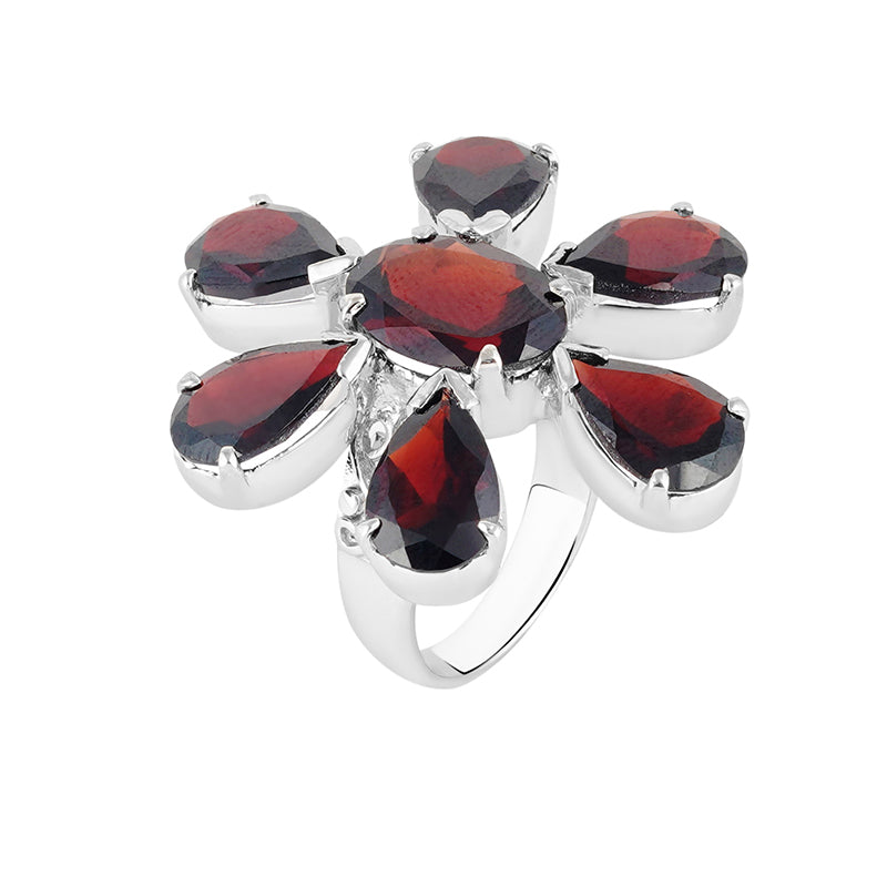 Garnet Ring in Sterling Silver