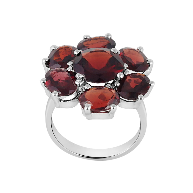 Garnet Ring in Sterling Silver