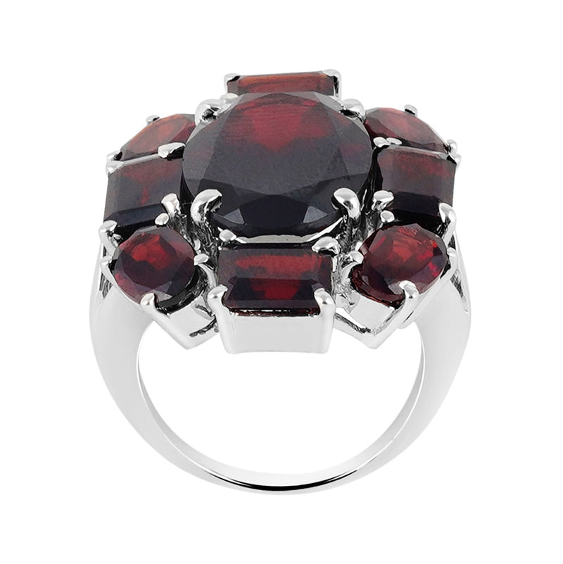 Garnet Ring in Sterling Silver