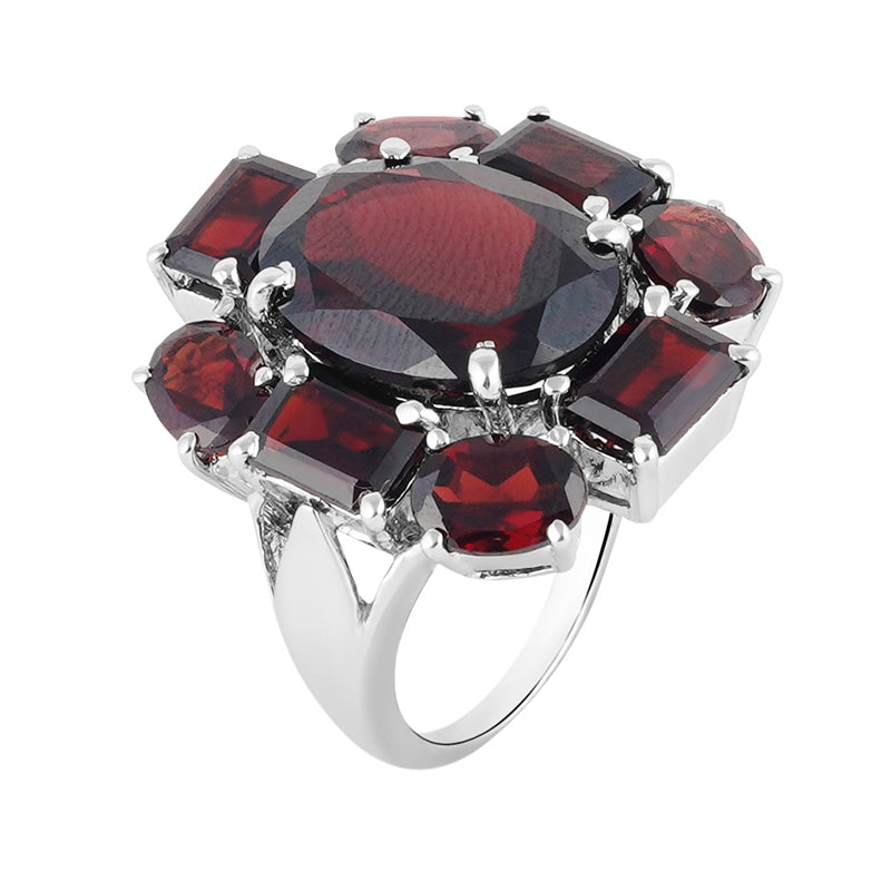 Garnet Ring in Sterling Silver