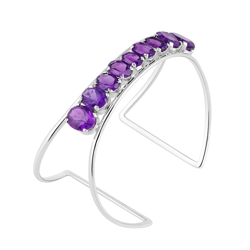 Sterling Silver Amethyst Bangle