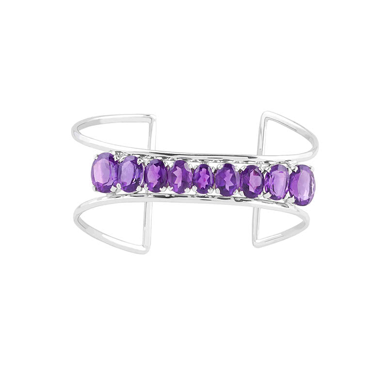 Sterling Silver Amethyst Bangle