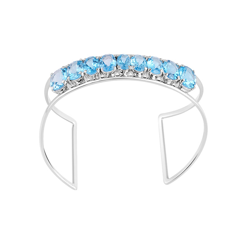 Sterling Silver Blue Topaz Bangle