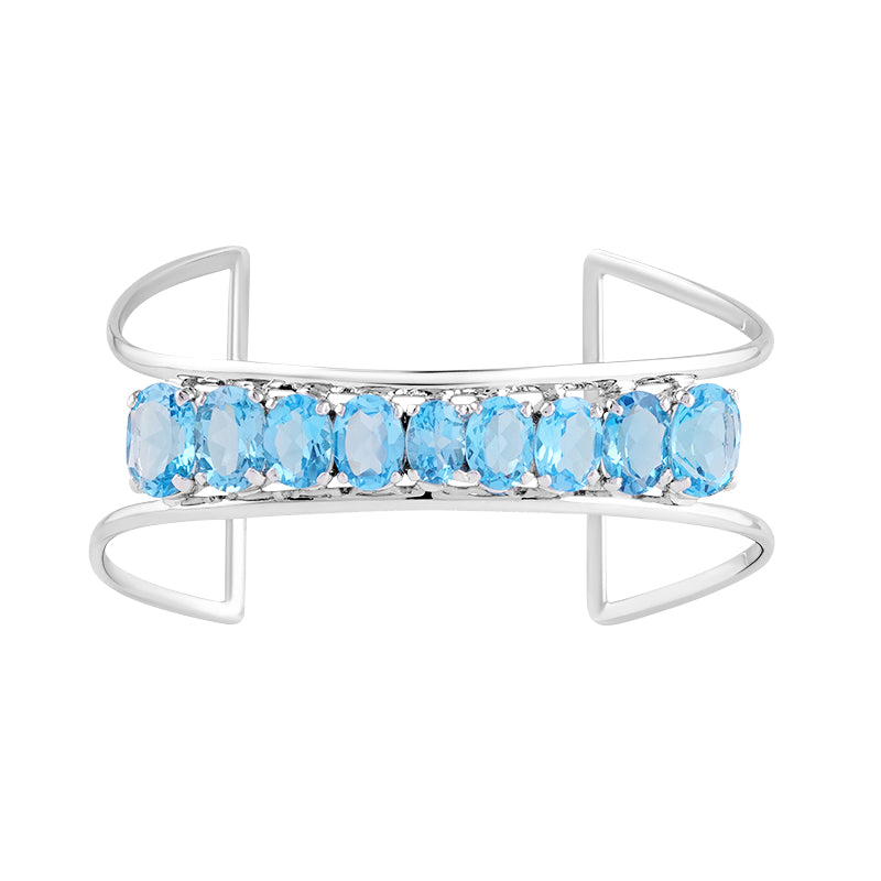 Sterling Silver Blue Topaz Bangle