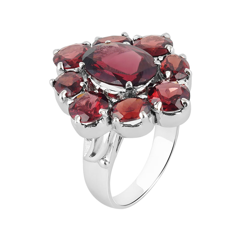 Garnet Ring in Sterling Silver