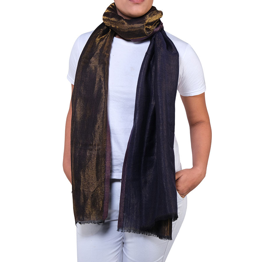 Grape & Bronze Reversible Cashmere Stole