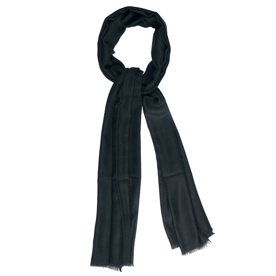 Solid Black Shahbano Stole