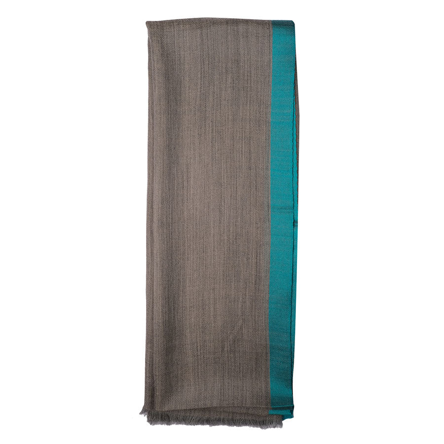 Grey Shahbano stoloe in Cyan Border