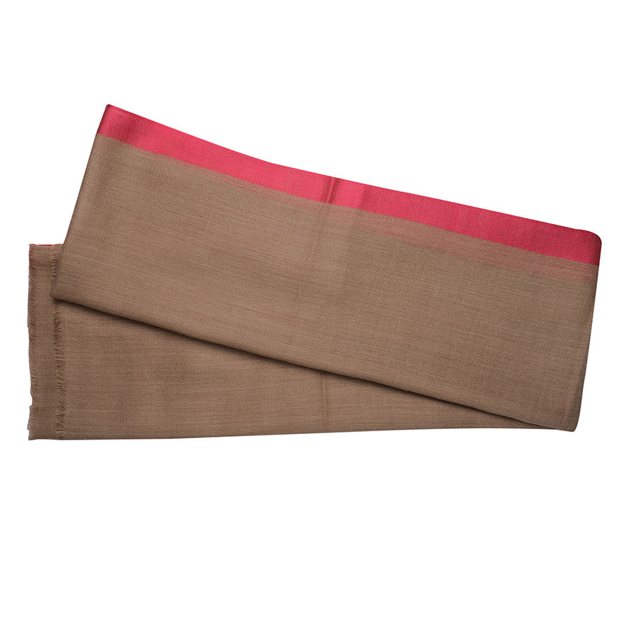 Sepia Cashmere stole in Crimson Silk Border