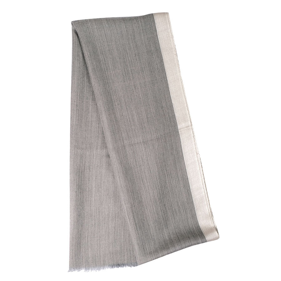 Grey Shahbano stole in White Border