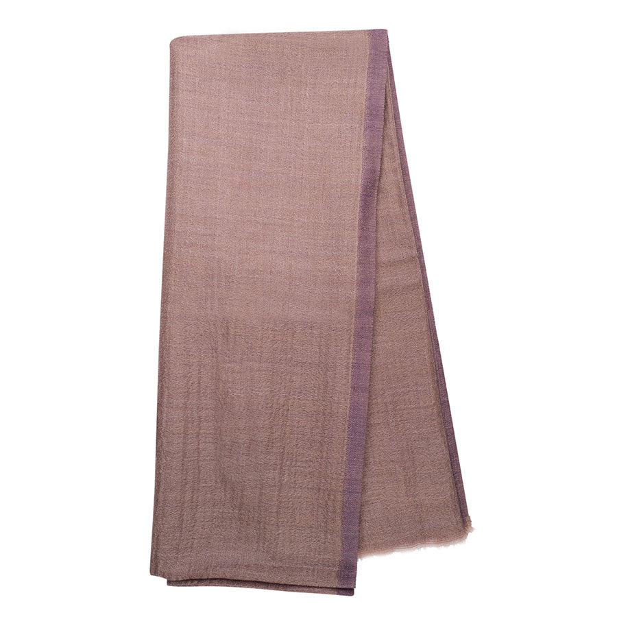 Reversible Cashmere stole in Nude & Lavender