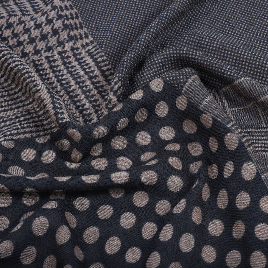 Charcoal Polka Neo on a Shahbano Stole