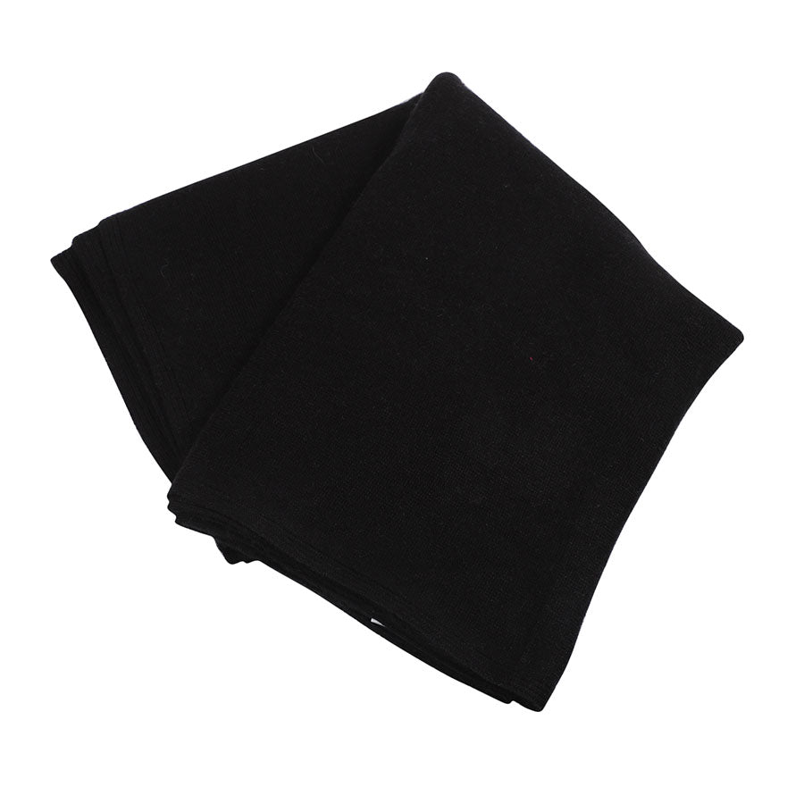 Yarn Dyed Knitted Solid Black Stole