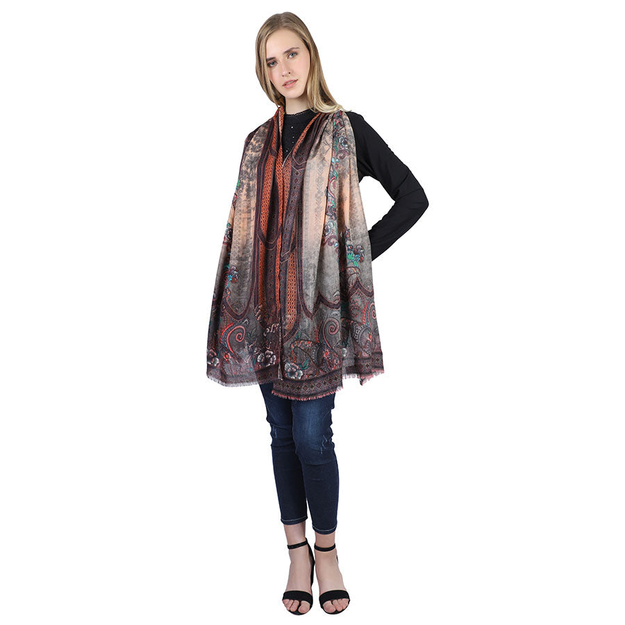 Paisley's on a Brown Ombre Shahbano Stole