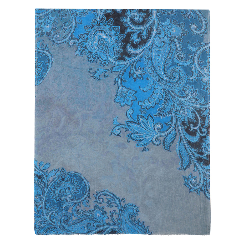 Linen Screen Printed Stole - Damask