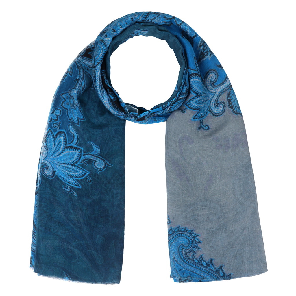 Linen Screen Printed Stole - Damask