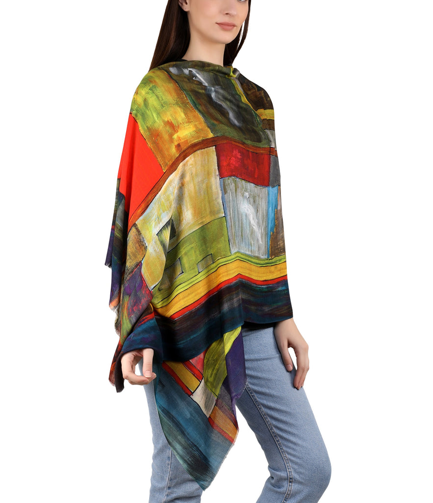 Milk Digital Printed Stole -Abstract Colour Field