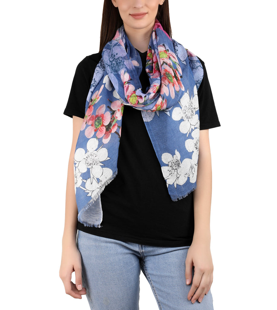 Linen Screen Printed Stole -  Hawaiian