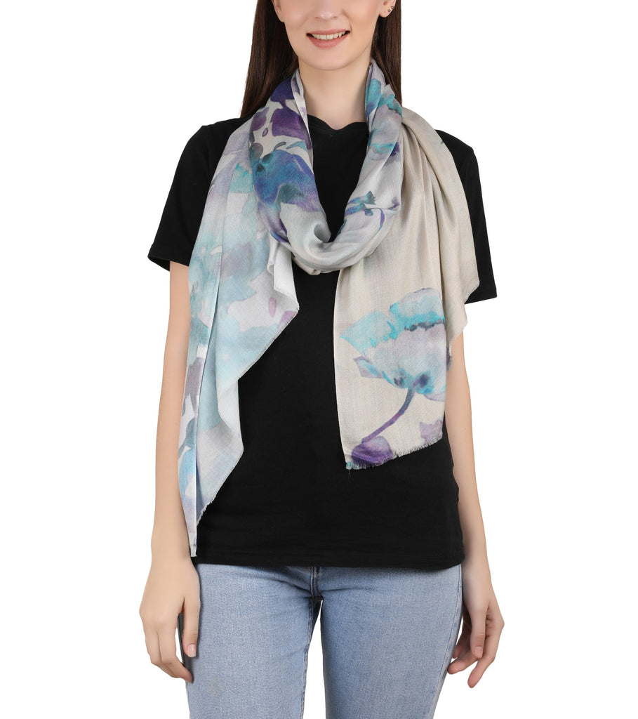 Milk Digital Printed Stole -  Misty