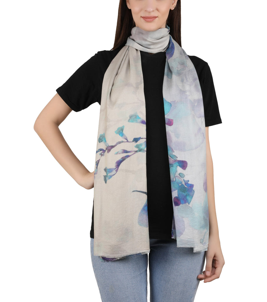 Milk Digital Printed Stole -  Misty